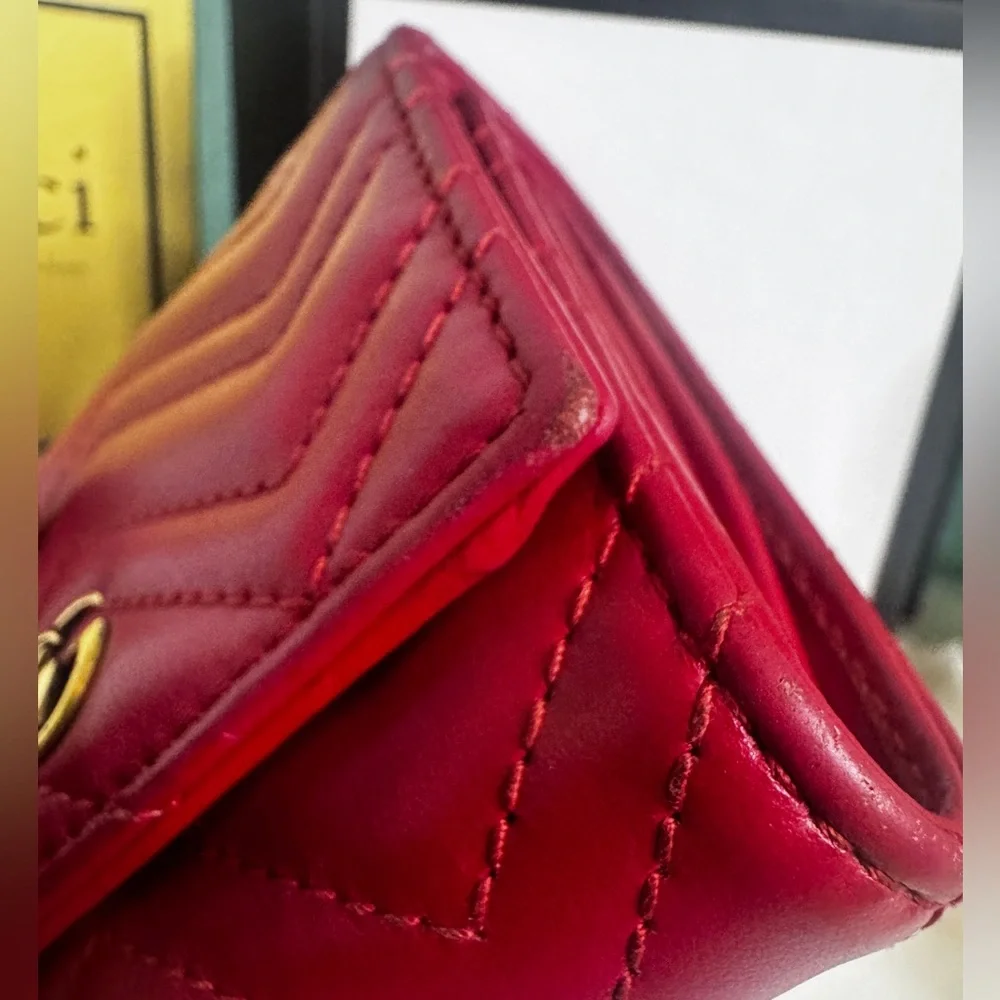 Gucci Red Quilted Leather Wallet